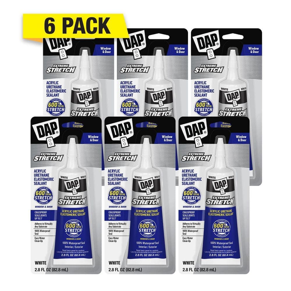 DAP Extreme Stretch 2.8 oz. White Acrylic Urethane Premium Elastomeric Sealant (6-Pack)