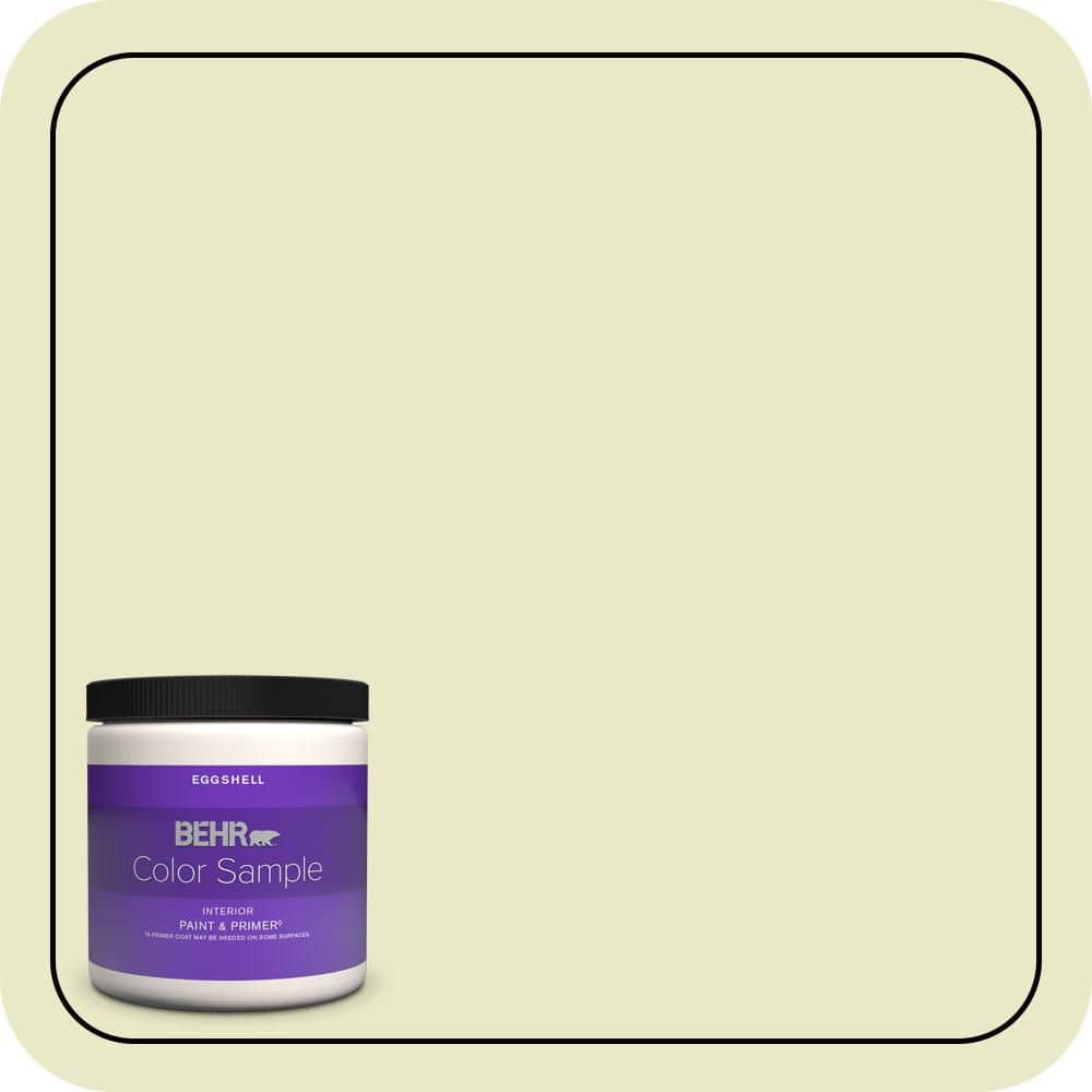 BEHR PREMIUM PLUS 8 oz. #PPU9-16 Pale Celery Eggshell Enamel Interior Paint & Primer Color Sample