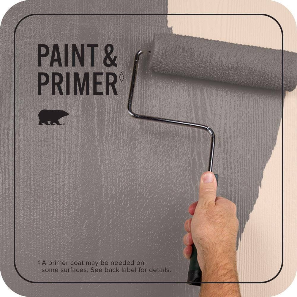 BEHR PREMIUM PLUS 1 gal. #N140-5 Complex Gray Satin Enamel Exterior Paint & Primer (3)