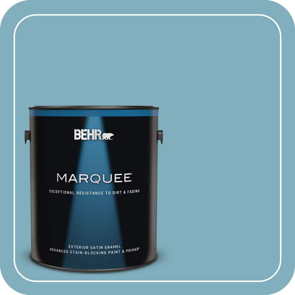 BEHR MARQUEE 1 gal. #PMD-83 Porcelain Blue Satin Enamel Exterior Paint & Primer