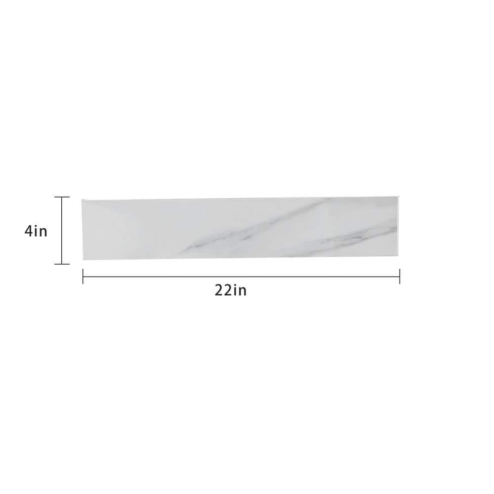 CASAINC 22 in. Vanity Sidesplash in Carrara White with Veins (3)
