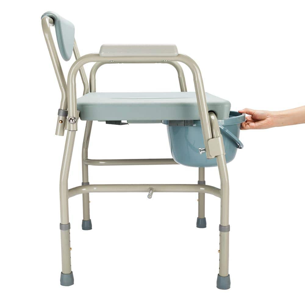 Karl home Medical Bariatric Drop-Arm Heavy-duty Commode Chair Toilet Seat (2)