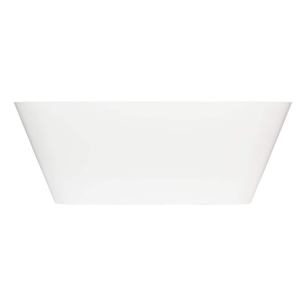 SIGNATURE HARDWARE Inoma 66 in. x 31 in. Soaking Bathtub with Center Drain in White (1)