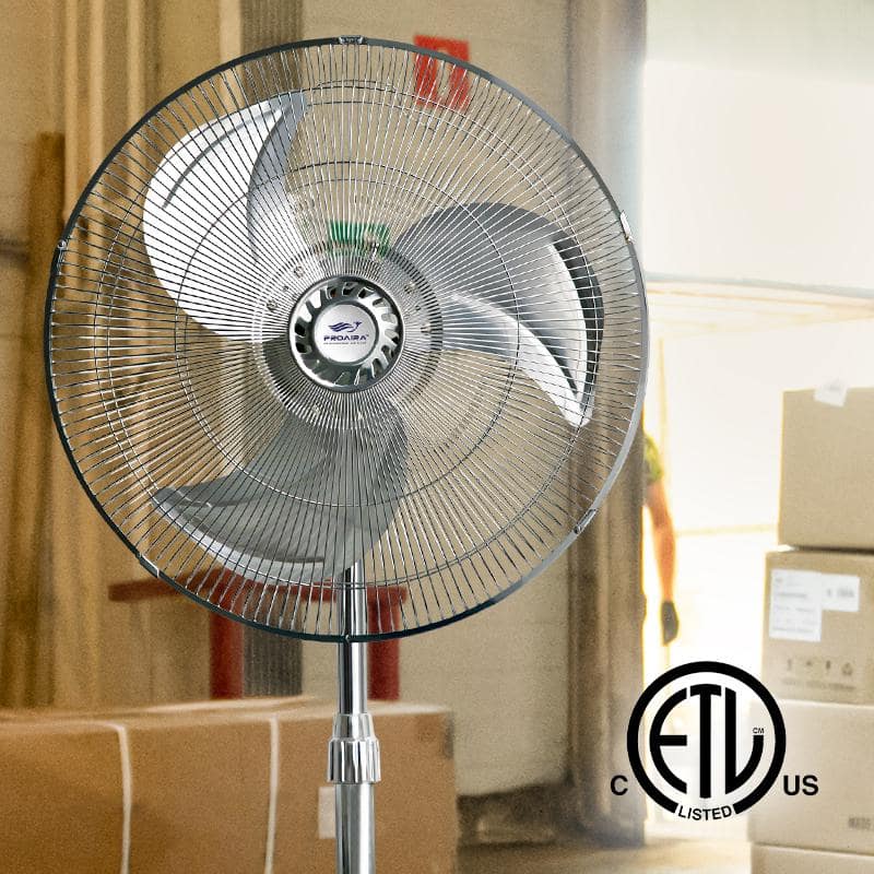 PROAIRA 18 in. High Velocity Industrial Pedestal Fan in Black with 3 Speed Control (3)