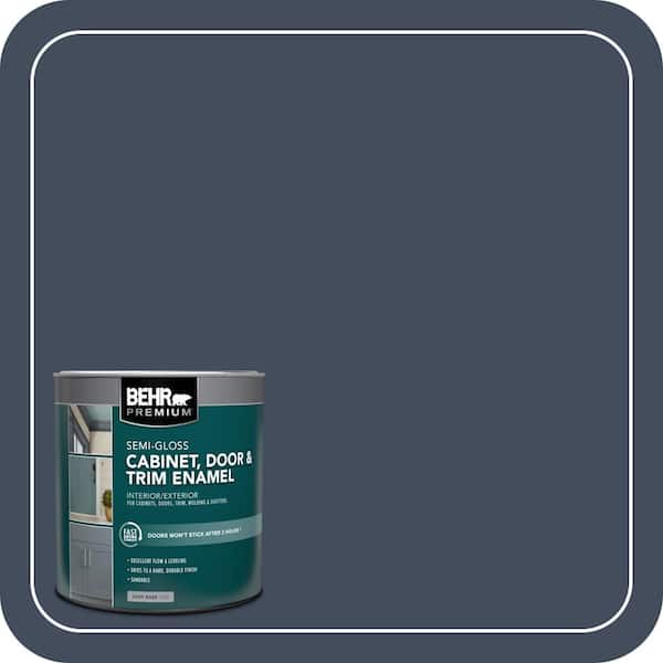 BEHR PREMIUM 1 qt. #S520-7 Night Flight Semi-Gloss Enamel Interior/Exterior Cabinet, Door & Trim Paint (2)