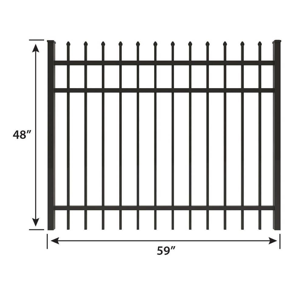 FORGERIGHT Osprey 4 ft. H x 5 ft. W Black Aluminum Fence Gate (3)