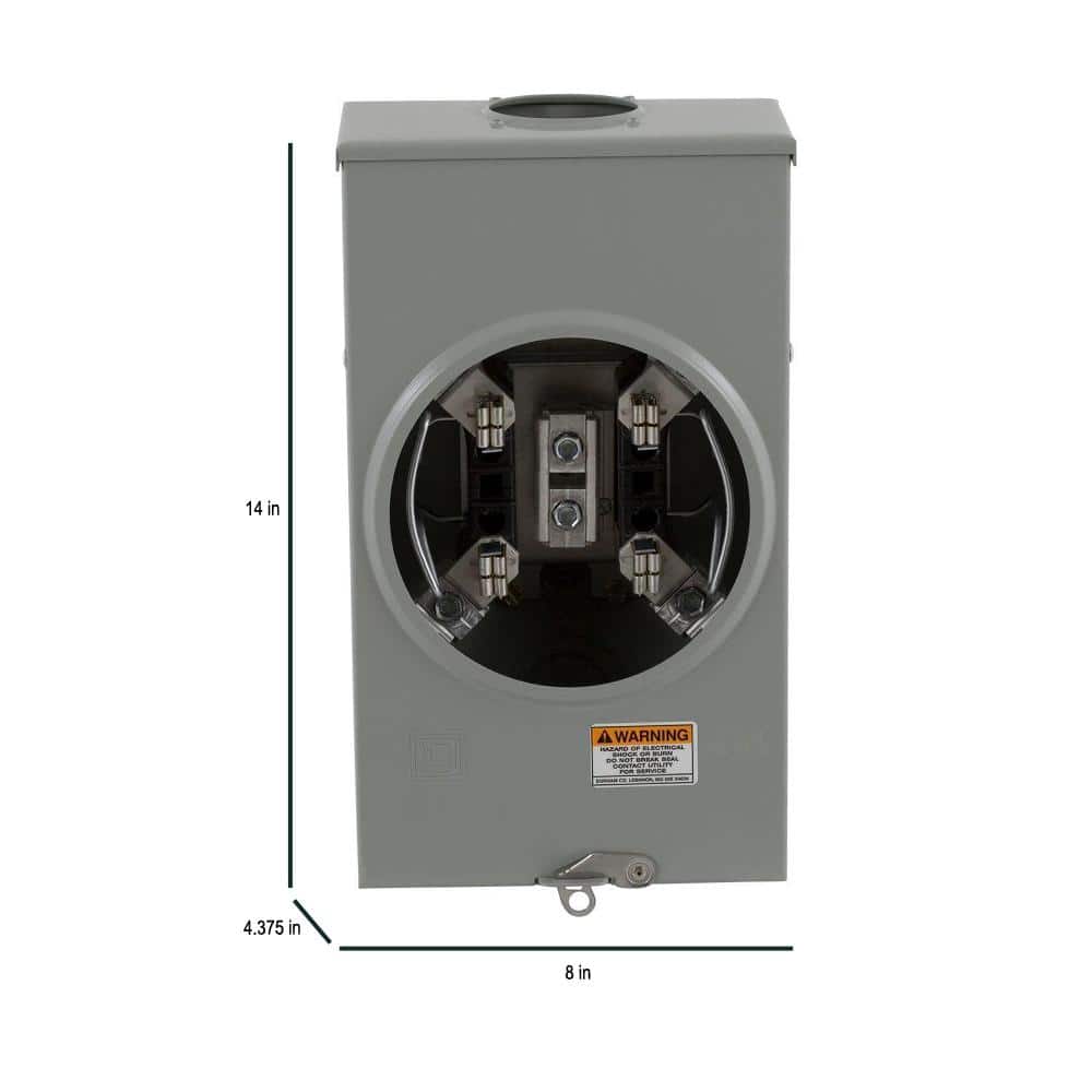 Square D 200 Amp Ringless-Horn Bypass 4 Jaw Overhead Meter Socket with CECHA Label (2)
