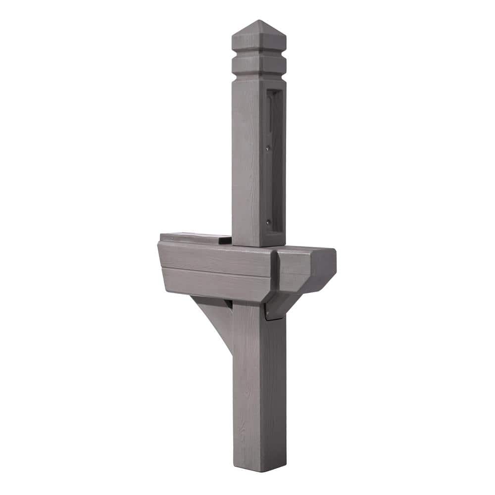 Step2 Highland 74.625 in. H x 34.5 in. W x 9 in. D Resin Overpost Mail Post Dark Cedar (3)