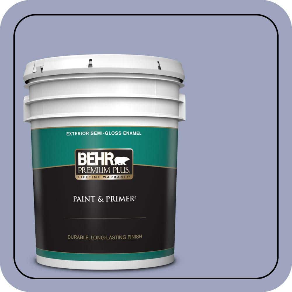 BEHR PREMIUM PLUS 5 gal. #620D-4 Veranda Iris Semi-Gloss Enamel Exterior Paint & Primer