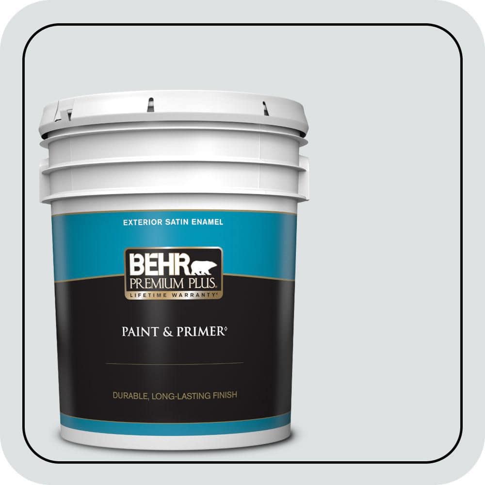 BEHR PREMIUM PLUS 5 gal. #MQ3-27 Etched Glass Satin Enamel Exterior Paint & Primer