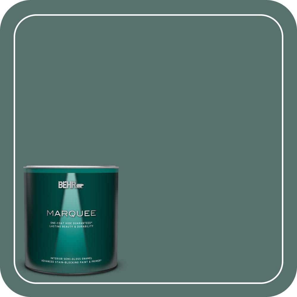 BEHR MARQUEE 1 qt. #480F-6 Shaded Spruce Semi-Gloss Enamel Interior Paint & Primer
