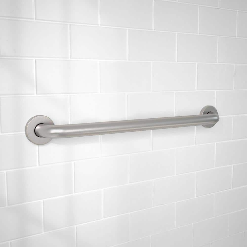 Glacier Bay 24 in. L x 3.1 in. ADA Compliant Grab Bar in Brushed Stainless Steel (3)