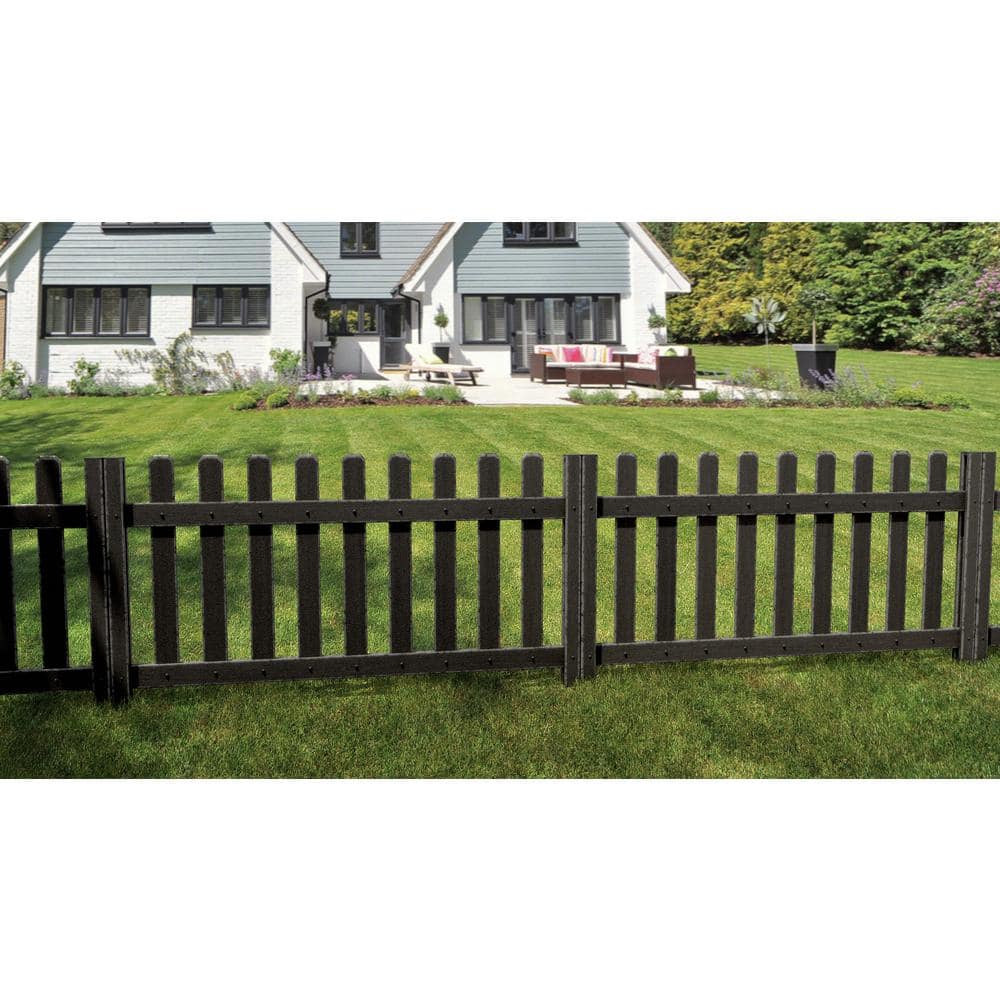 Natures Composites Composite Fence and Gate Picket - Dog Ear - Raven (Black) - 3/8in. x 5in. x 5 3/4ft. (7-Pack) (2)