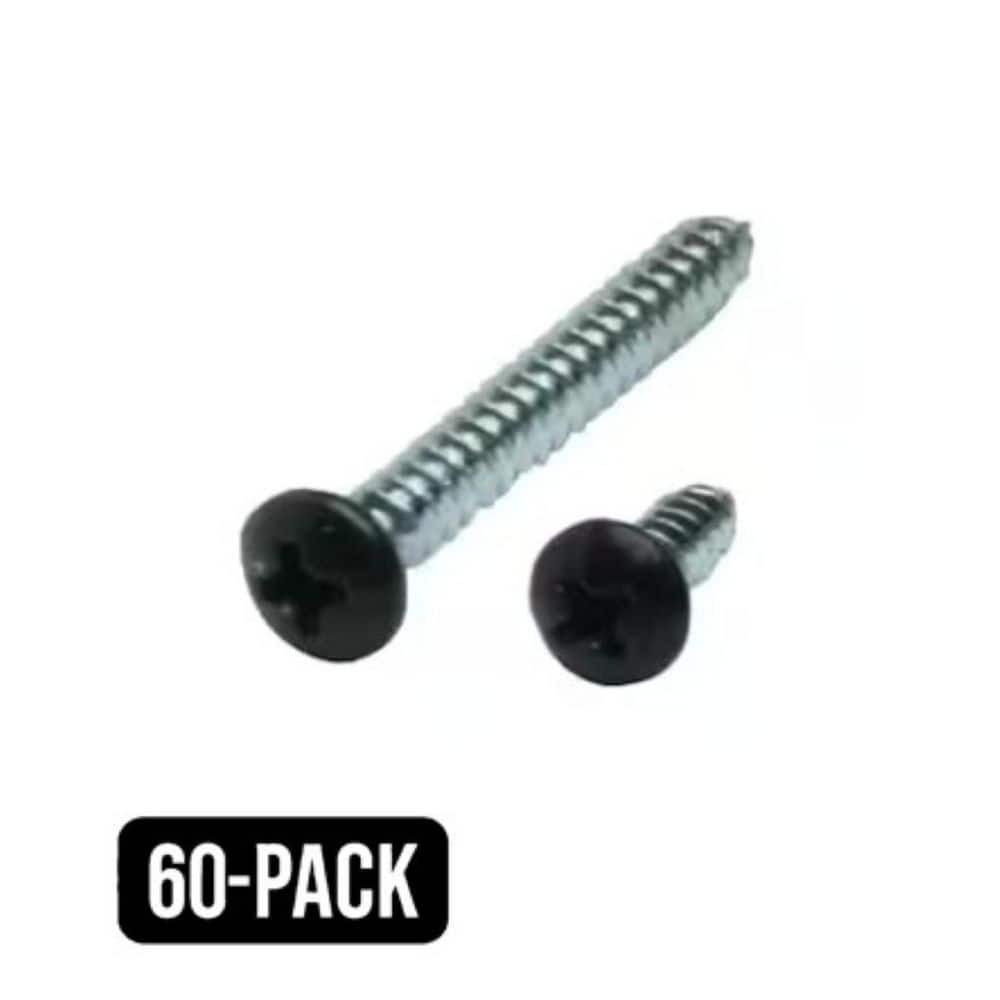 Everbilt #7 x 1-1/4 in. and #7 x 1/2 in. Black Shelf Bracket Screw Kit (60-Pack)