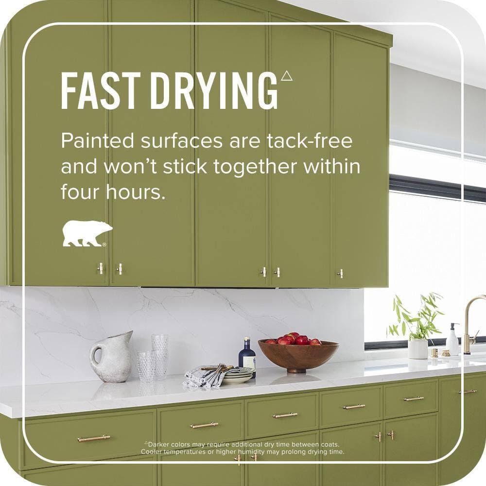 BEHR PREMIUM PLUS #MQ6-61 Basil Chiffonade One-Coat Hide Enamel Interior Stain-Blocking Paint and Primer (3)