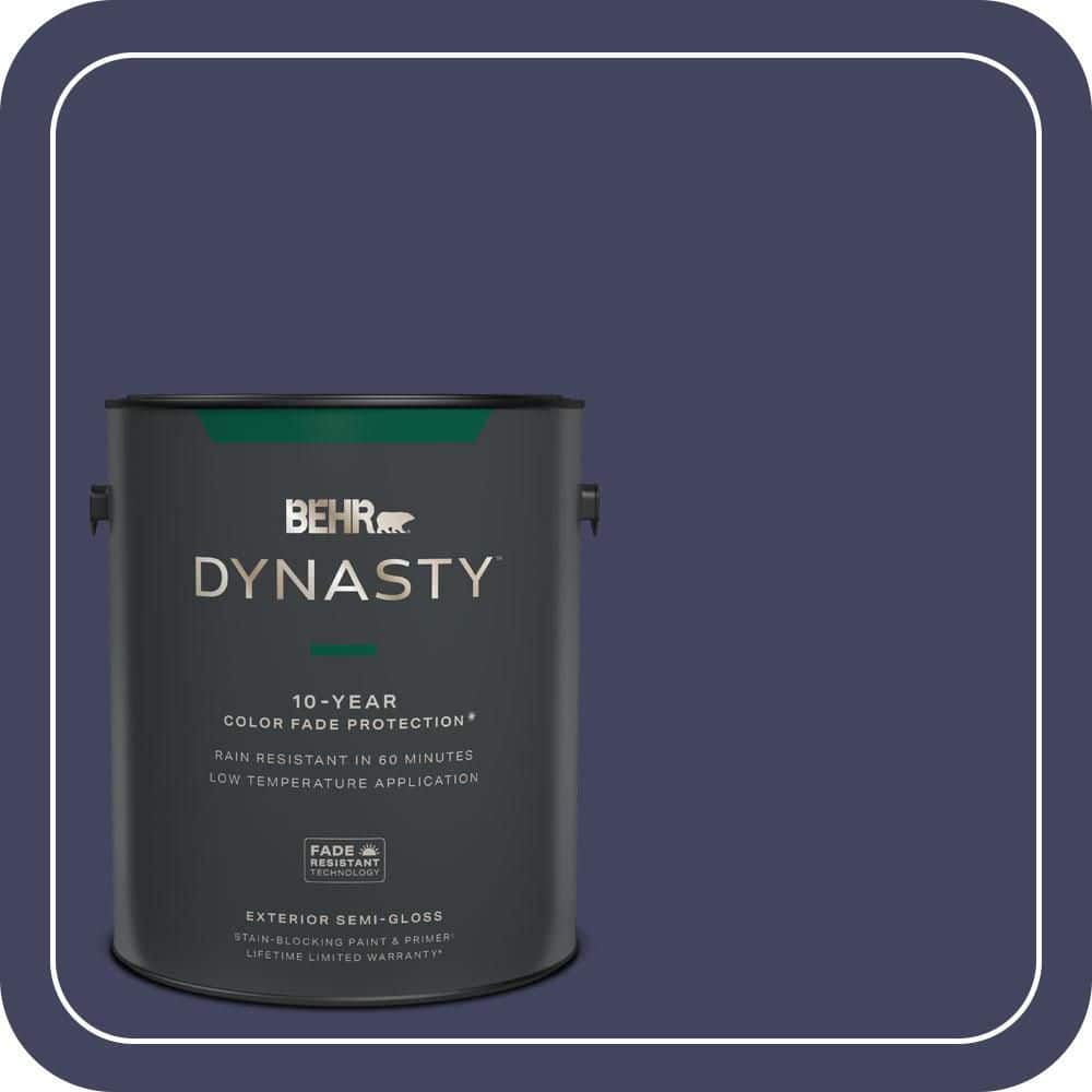 BEHR DYNASTY 1 gal. #PMD-92 Darkest Navy Semi-Gloss Exterior Stain-Blocking Paint & Primer