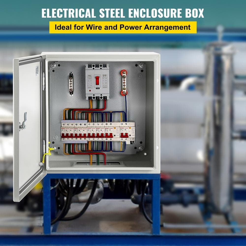 SVOPES NEMA Steel Enclosure, Measuring 12 x 12 x 6 in. NEMA 4X Steel Electrical Box with IP66 Waterproof and Dustproof Feature (2)