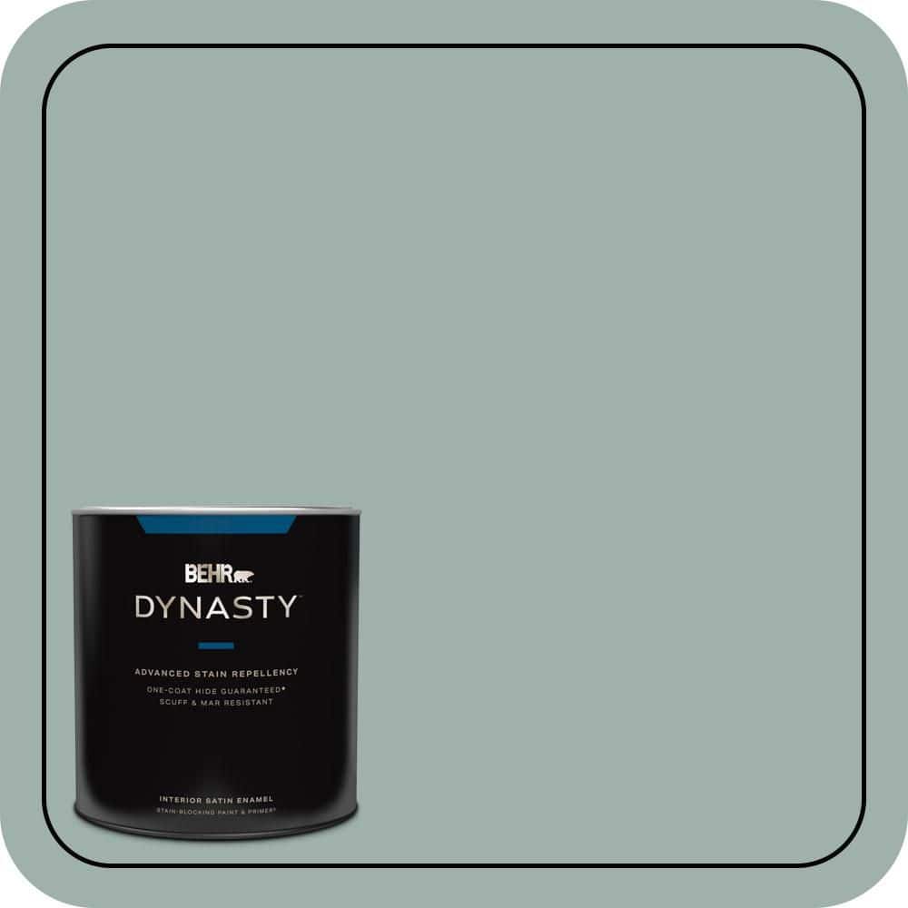 BEHR DYNASTY 1 qt. #N430-3 Garden Vista One-Coat Hide Satin Enamel Stain-Blocking Interior Paint and Primer