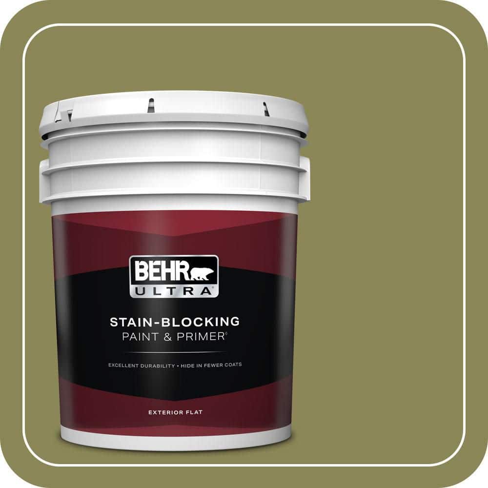BEHR ULTRA 5 gal. #S340-6 Fertile Green Flat Exterior Paint & Primer