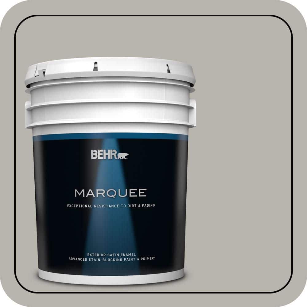 BEHR MARQUEE 5 gal. #PPU24-11 Greige Satin Enamel Exterior Paint & Primer (1)