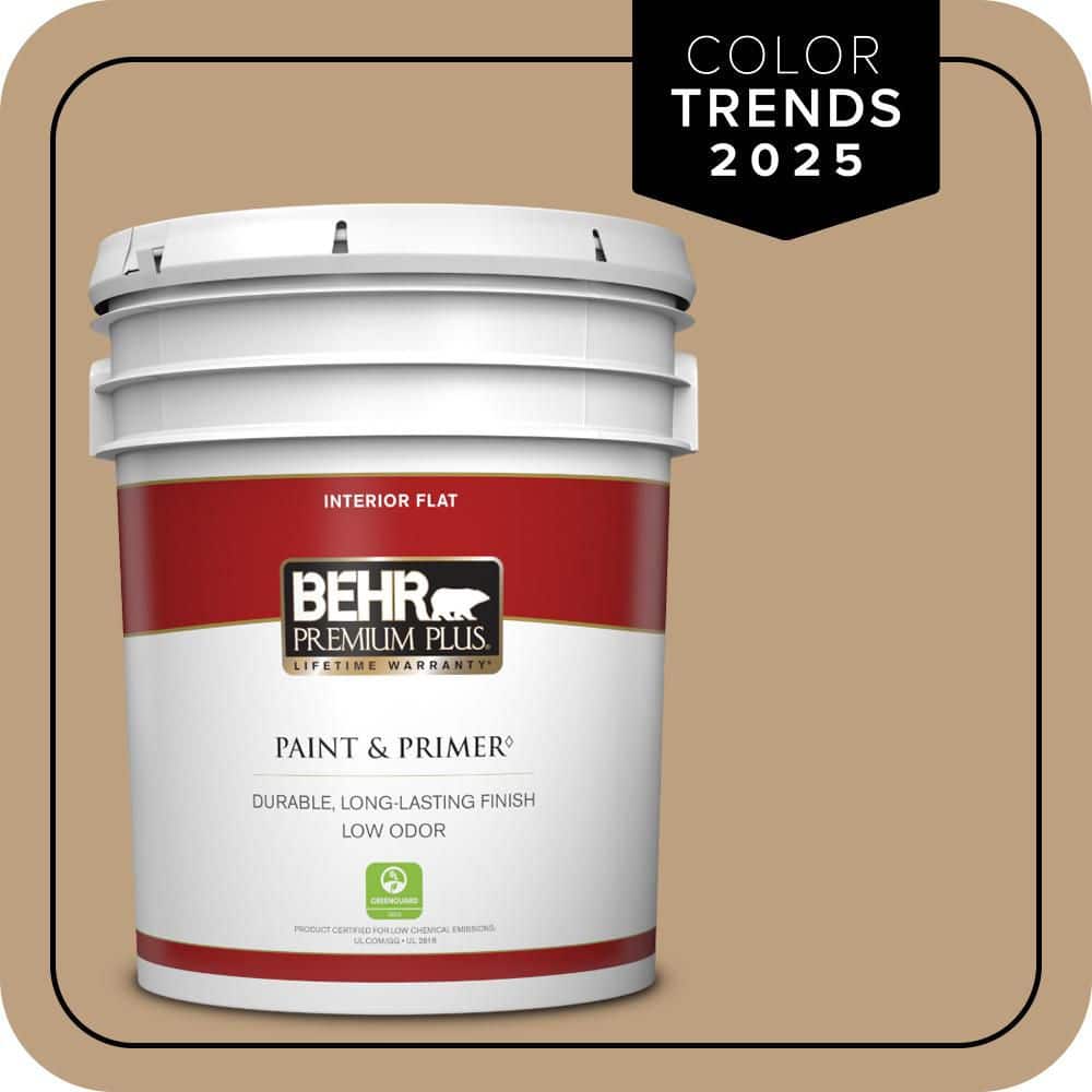 BEHR PREMIUM PLUS 5 gal. #N270-4 Oxford Street Flat Low Odor Interior Paint & Primer