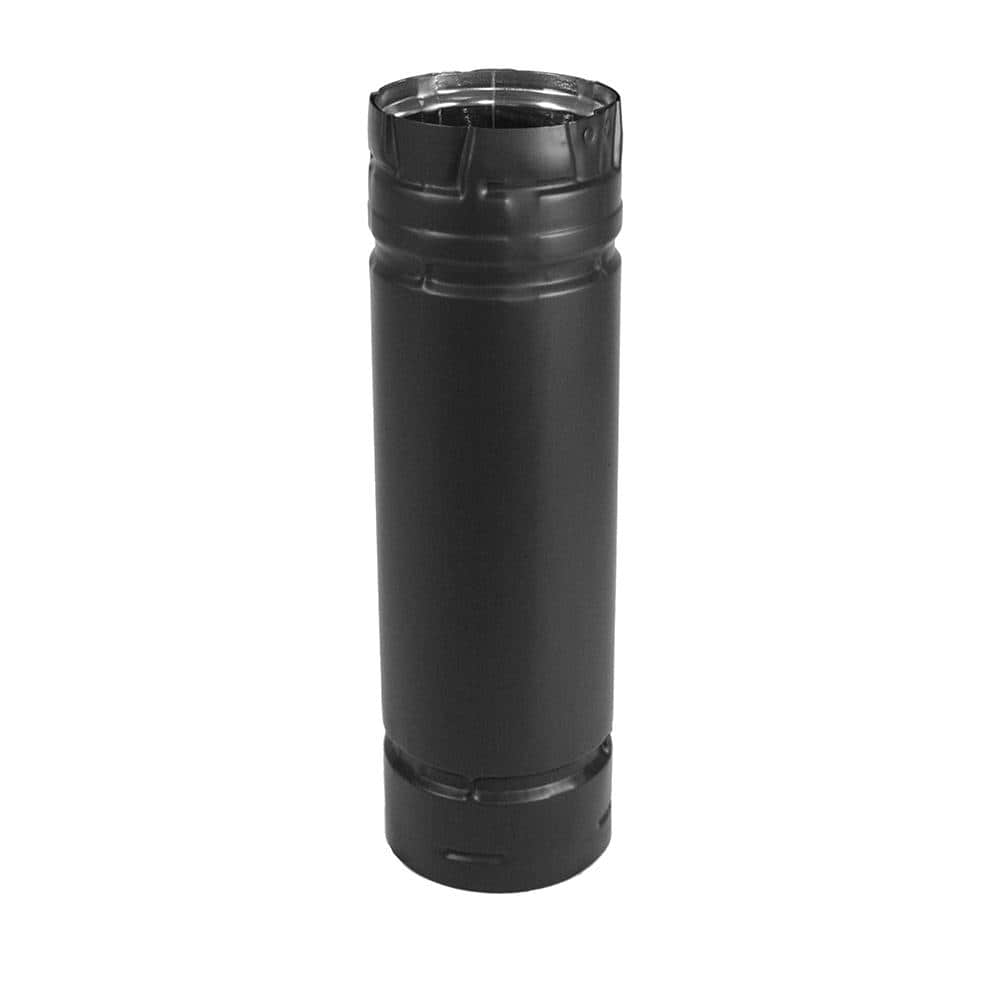 DuraVent PelletVent for Multi-Fuel 3in. Diameter X 12in. Straight Pipe Length, Black (1)