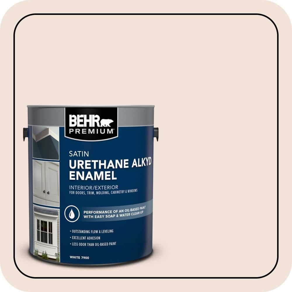 BEHR PREMIUM 1 gal. #RD-W12 Soft Sunrise Urethane Alkyd Satin Enamel Interior/Exterior Paint
