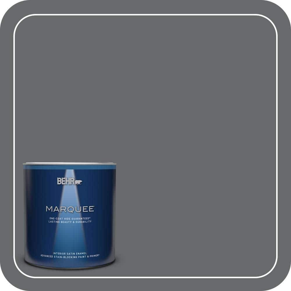 BEHR MARQUEE 1 qt. #PPU26-02 Imperial Gray Satin Enamel Interior Paint & Primer (1)