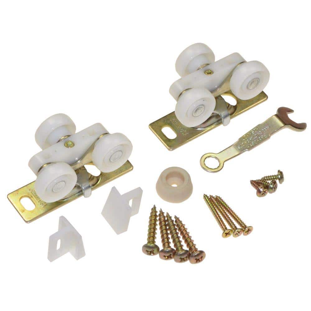 Johnson Hardware 1500 Series Plated Steel Pocket Door Replacement Hardware Set