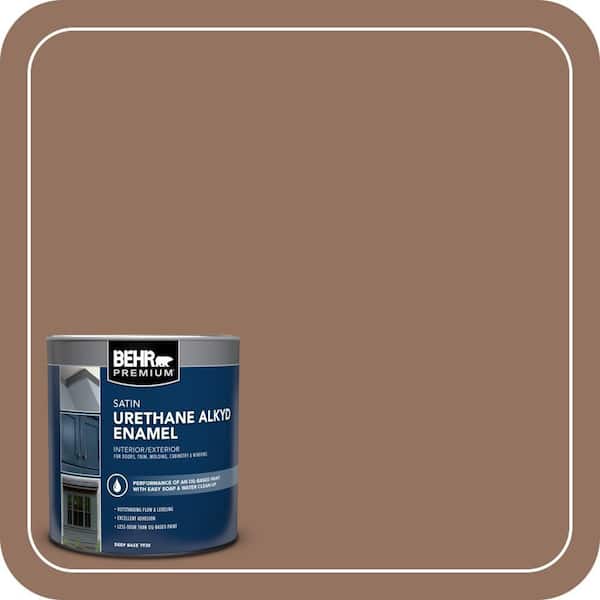 BEHR PREMIUM 1 qt. #BXC-84 Corral Brown Satin Enamel Urethane Alkyd Interior/Exterior Paint (2)