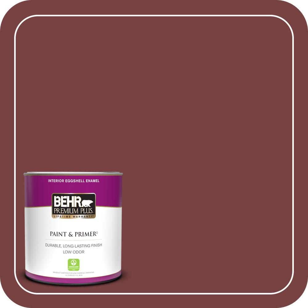 BEHR PREMIUM PLUS 1 qt. #PPF-01 Tile Red Eggshell Enamel Low Odor Interior Paint & Primer