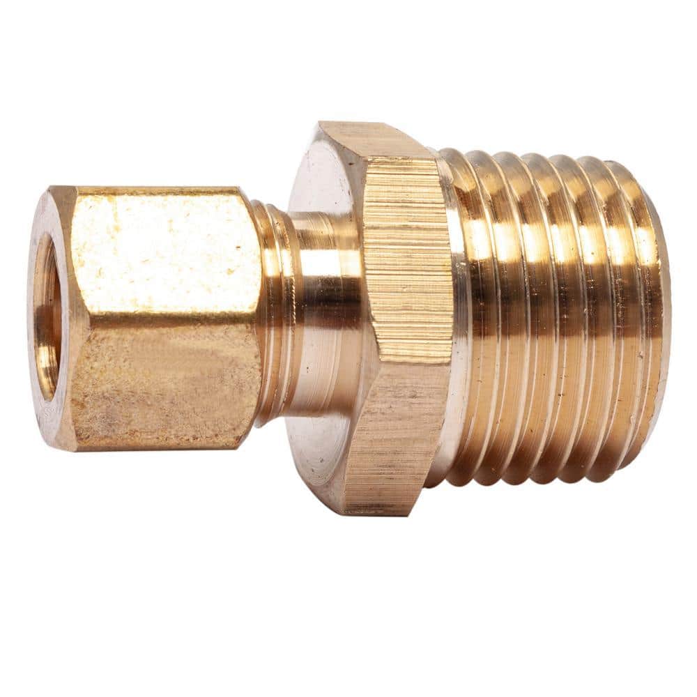 LTWFITTING 3/8 in. O.D. Comp 1/2 in. MIP Brass Compression Adapter Fitting (1)