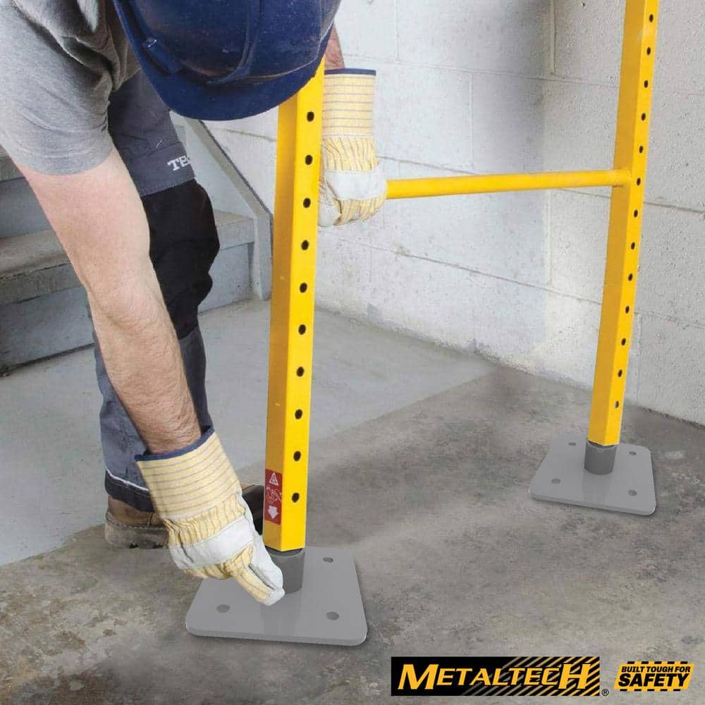 MetalTech 4.75 in. x 4.75 in. x 4.75 in. Steel Base Plate, Tools/Equipment for Leveling Baker Style Scaffolding (4-Pack) (2)