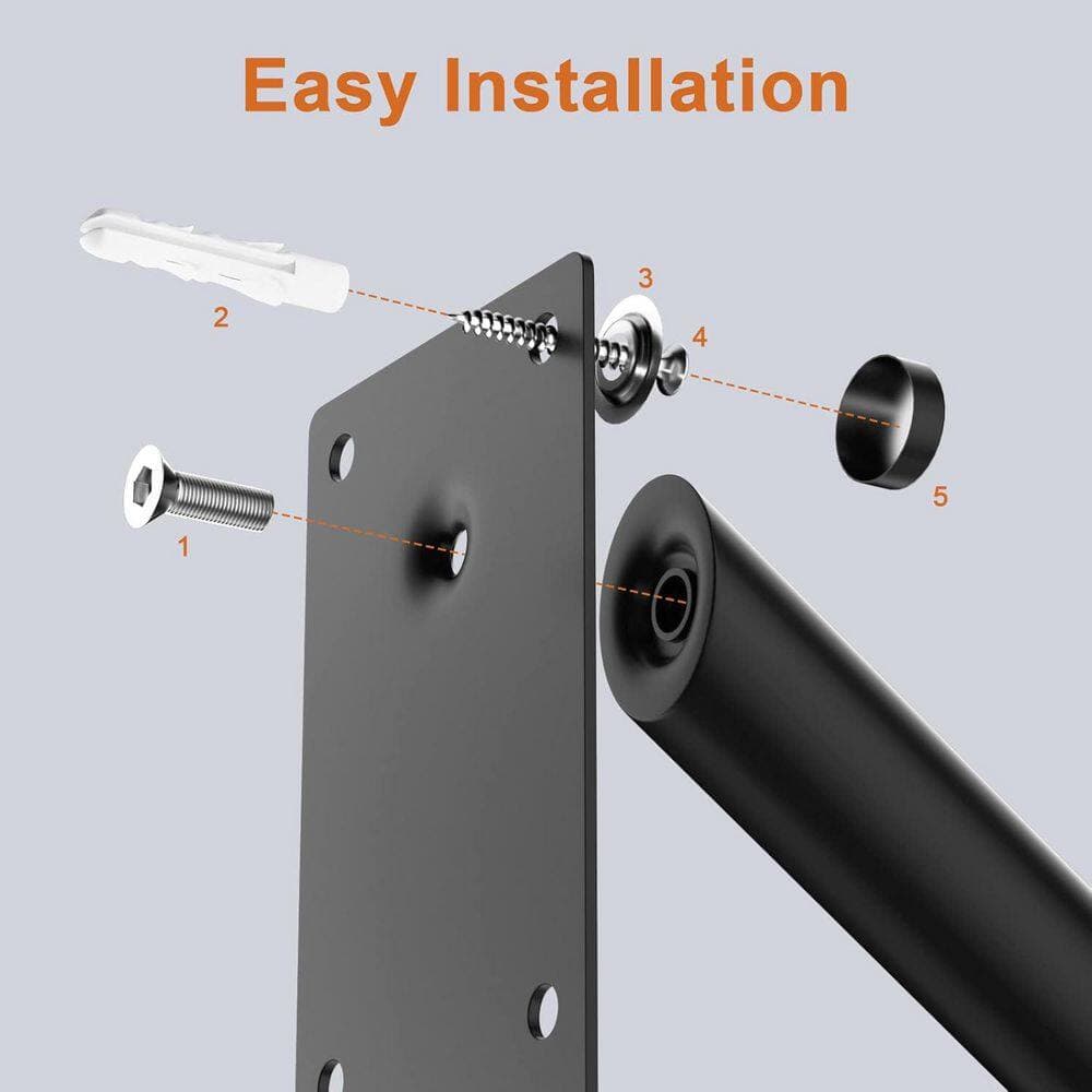 Afoxsos 28 in. Oil Rubbed Black Handrail for 1-5 Steps Wall Mounted Stainless Steel Safety Grab Bar for Indoor Outdoor Stairs (3)