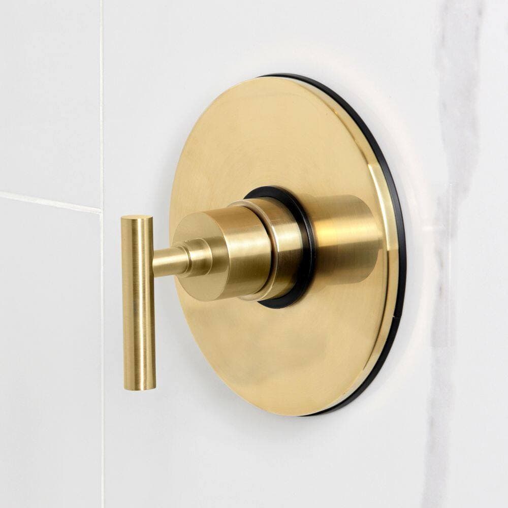 Kingston Brass Manhattan 1-Handle 1-Spray Tub and Shower Faucet 1.8 GPM in Brushed Brass (3)