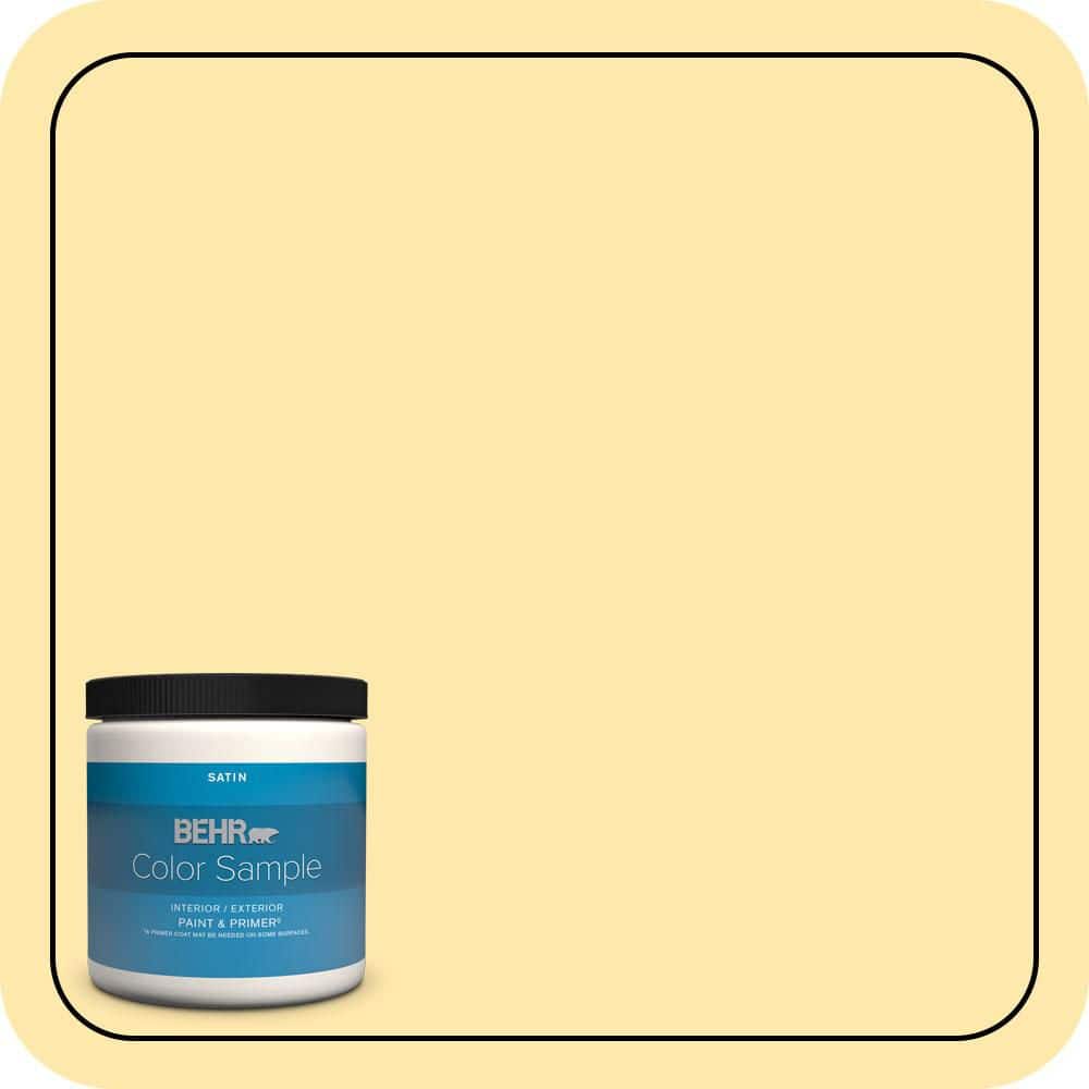 BEHR PREMIUM PLUS 8 oz. #P290-2 Sweet as Honey Satin Enamel Interior/Exterior Paint & Primer Color Sample (1)