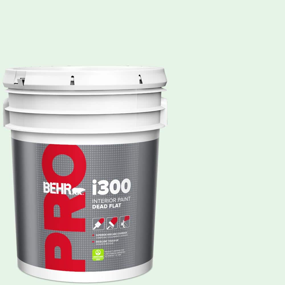 BEHR PRO 5 gal. #470C-1 Mint Fizz Dead Flat Interior Paint