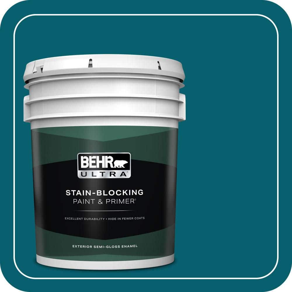 BEHR ULTRA 5 gal. #T16-04 Galapagos Semi-Gloss Enamel Exterior Paint & Primer