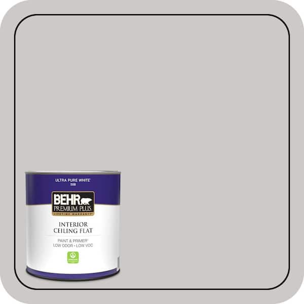 BEHR PREMIUM PLUS 1 qt. #PPU26-09 Graycloth Ceiling Flat Interior Paint & Primer (2)