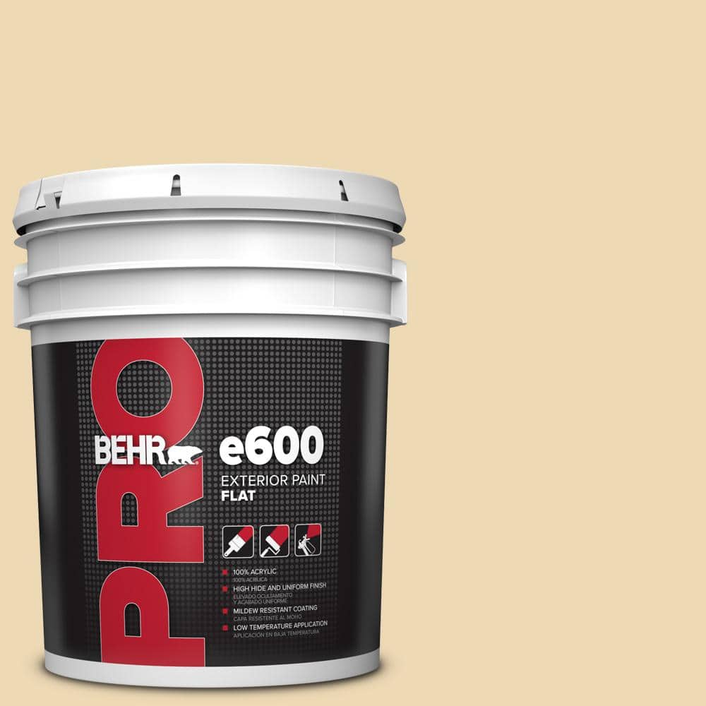 BEHR PRO 5 gal. #340E-3 Bavarian Cream Flat Exterior Paint