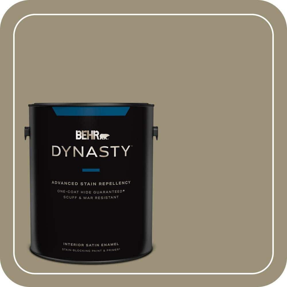 BEHR DYNASTY 1 gal. #N340-5 Grassy Savannah One-Coat Hide Satin Enamel Interior Stain-Blocking Paint and Primer