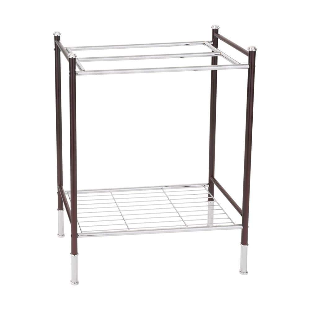 ORGANIZE IT ALL 3 Bars Duplex Line Freestanding Towel Rack in Bronze