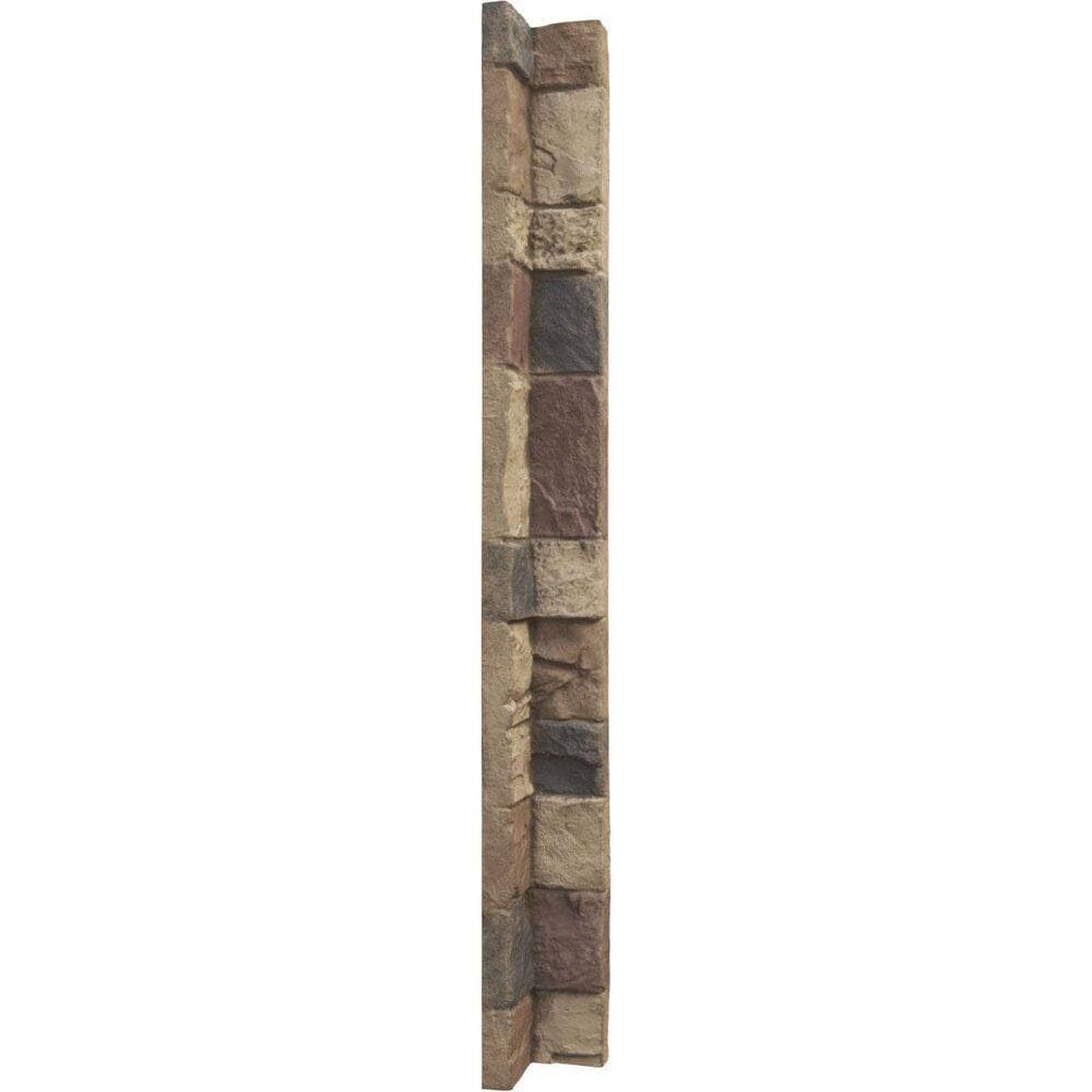 Ekena Millwork Universal Inside Corner for EverStone Faux Stone Siding Panels, 3"W x 3"D x 48"H, Adobe Color (3)