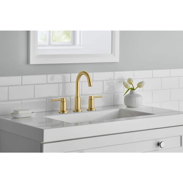 Glacier Bay Dorind 8 in. Widespread 2-Handle High-Arc Bathroom Faucet in Brushed Gold