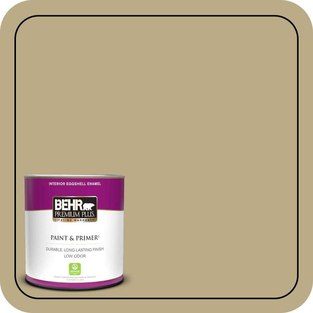 BEHR PREMIUM PLUS 1 qt. #S330-4 Fennel Seed Eggshell Enamel Low Odor Interior Paint & Primer