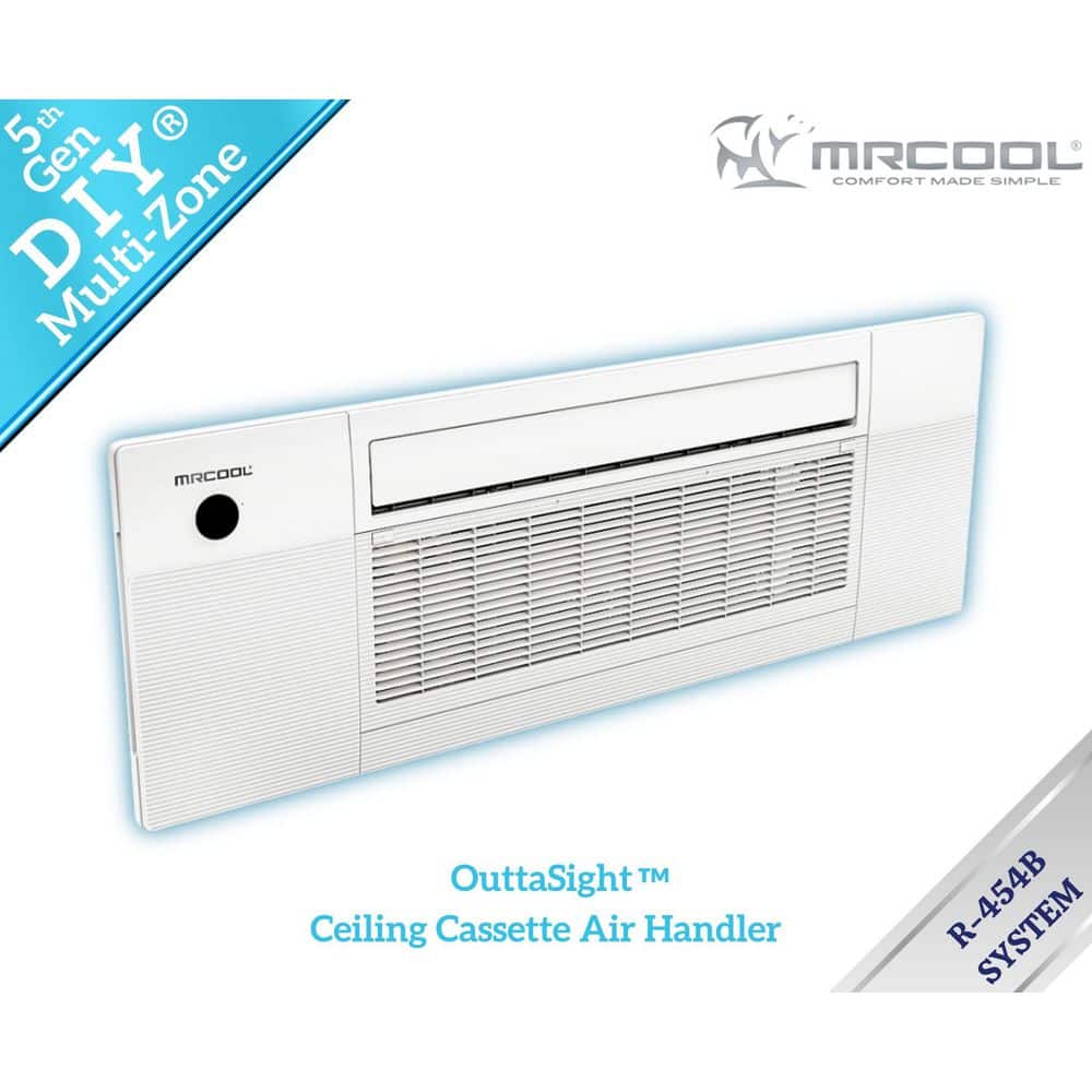 MRCOOL DIY 5th Gen 9,000 BTU. 75-Ton Ceiling Cassette Mini-Split Air Handler Only-25 ft. Pro Cable/Remote/Controller-230V-R454B (2)