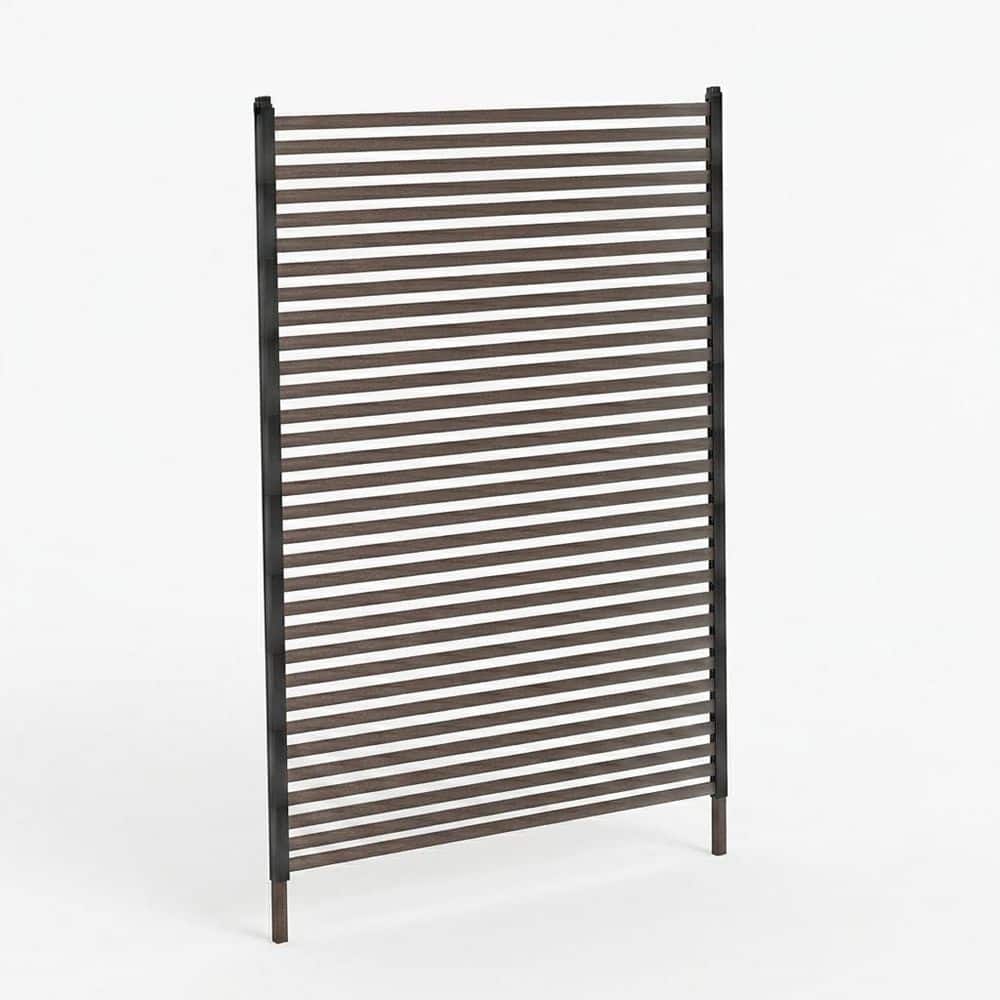 Misopily 6 ft. x 4 ft. Brown Polyethylene Steel Privacy Screen for Outdoor Fence Application Weather-Resistant Decorative Panel (1)