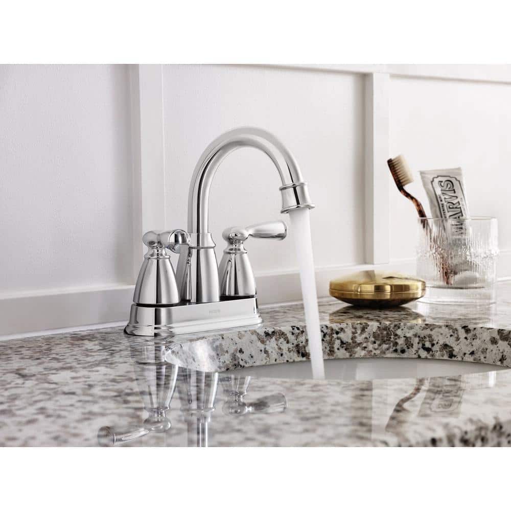 MOEN Banbury 4 in. Centerset Double Handle Bathroom Faucet in Chrome (3)