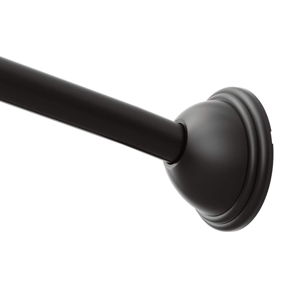 MOEN 54 in. to 72 in. Stainless Steel Adjustable Double Curved Shower Rod in Matte Black (3)