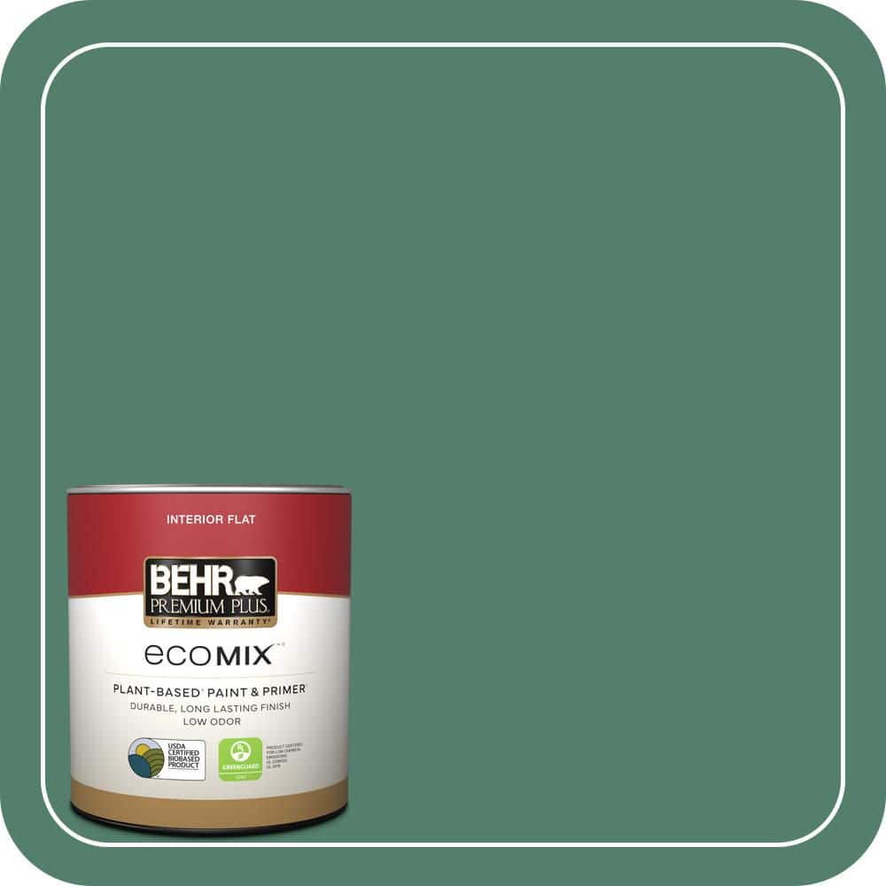 BEHR PREMIUM PLUS 1 qt. #M430-6 Park Bench Flat EcoMix Plant-Based Interior Paint & Primer (1)